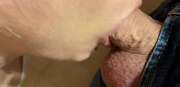  Deep Throad Blow Job with a lot cum in my mouth next he Pee on my Big Tits